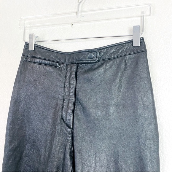 Vintage Maxima Wilson’s Leather Black Moto Pants Size 6 - Picture 2 of 7
